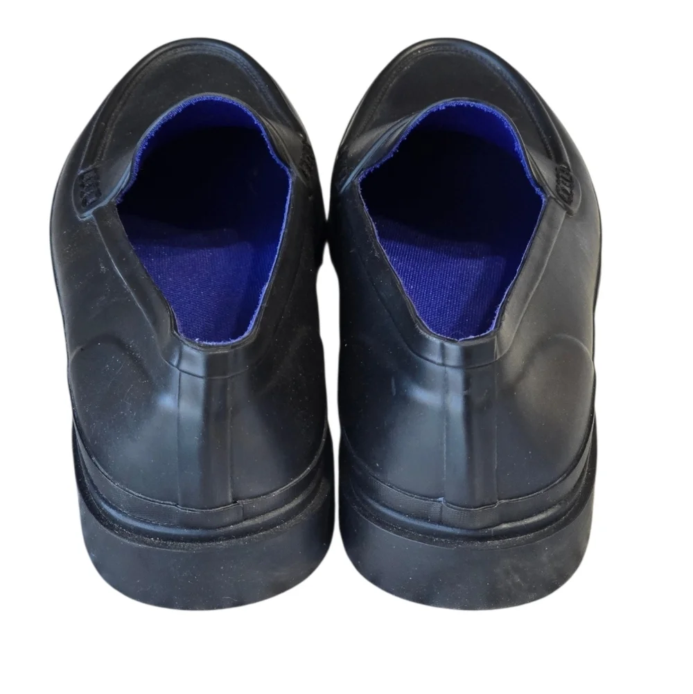 Tory Burch Classic Matte Black Loafers Double T Logo Rubber Slip On Size 9 Women
